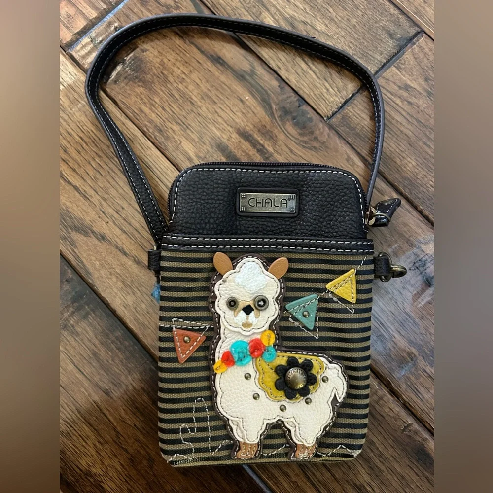 Chala Handbags Llama Striped Cellphone Crossbody Handbag - Llama Collector - Picture 3 of 6